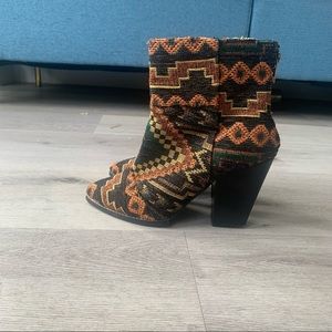 Kelsi Dagger Heeled Patterned Boots Southwest